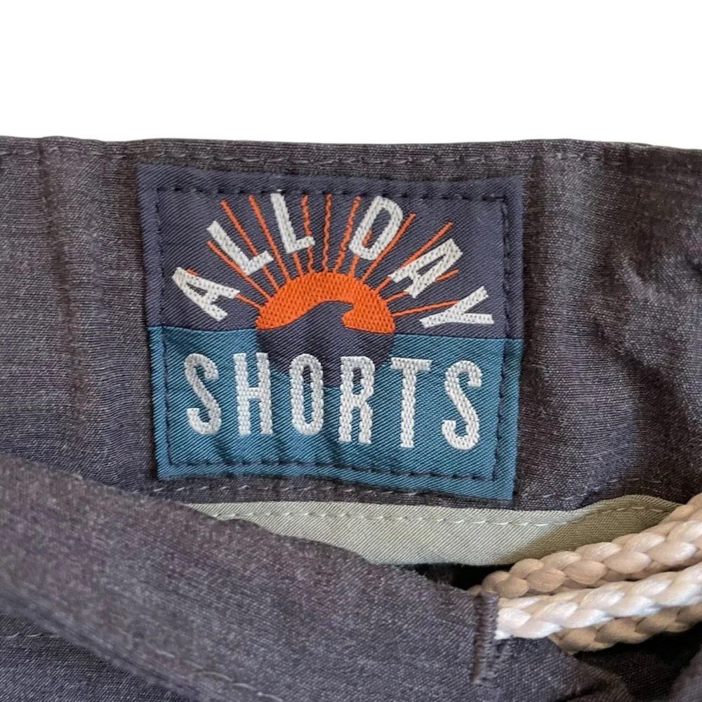 Faherty All Day Shorts Dark Heathered Blue Flat Front Shorts NWOT